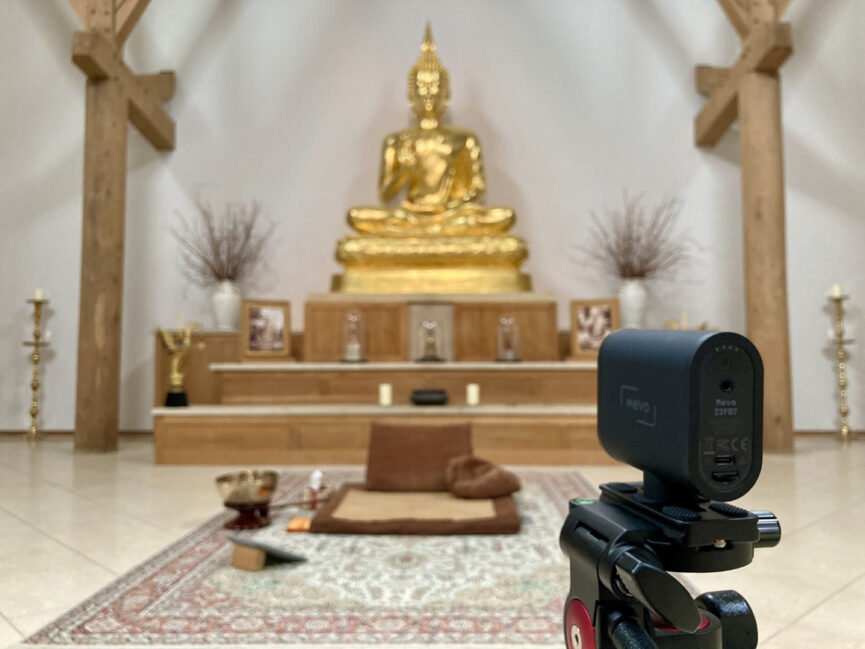 Temple with Mevo camera