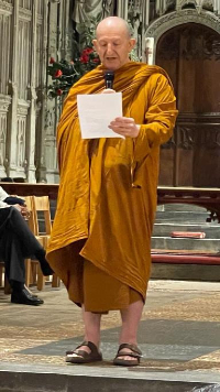 Ajahn Amaro addressing an inter-faith congregation at St. Alban's Cathedral, 14/11/2022